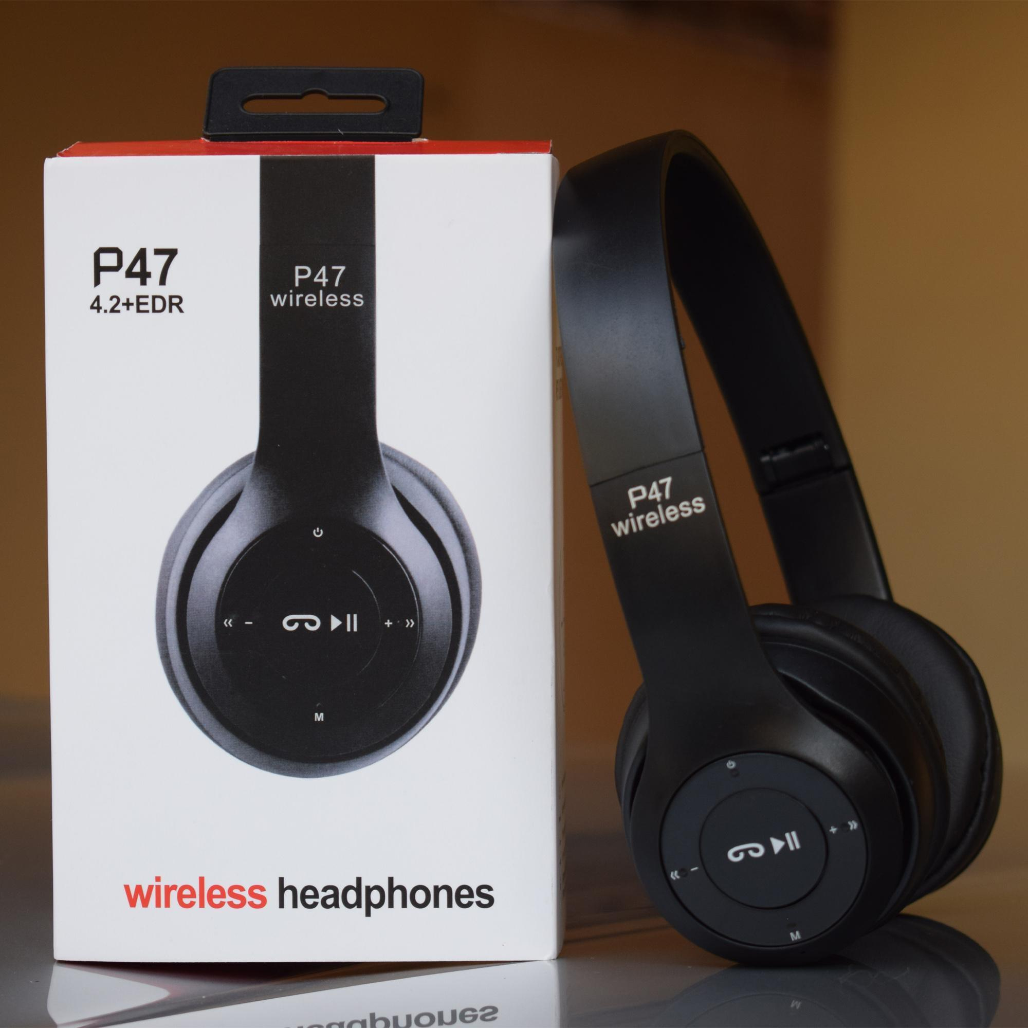 P47 Wireless Headphones | Bluetooth Foldable Headset | Stereo Sound | FM Radio & TF Card Support | Built-in Microphone - Image 3