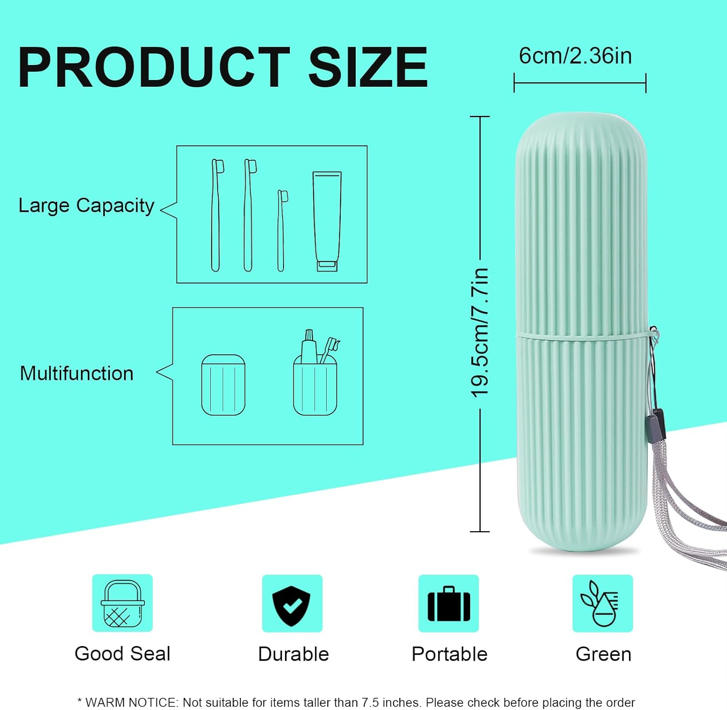 Portable Toothbrush & Toothpaste Holder Case | Travel Storage Box with Cup Function - Image 5