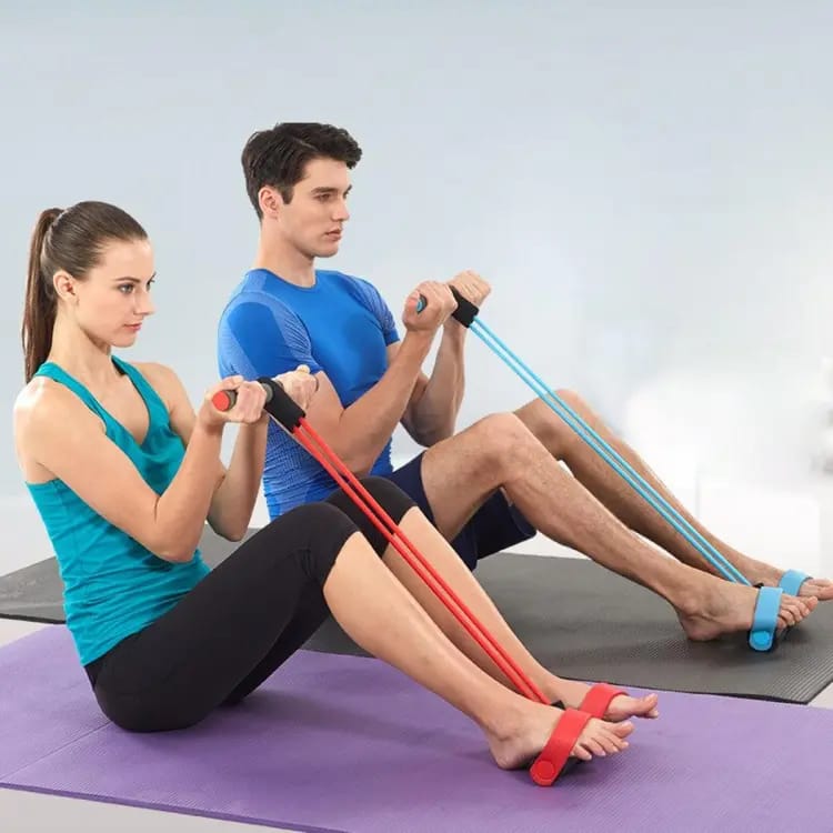 Tummy Trimmer | Foot Pedal Resistance Band | Elastic Sit-Up Pull Rope | Fitness & Yoga Trainer | Random Colors - Image 3