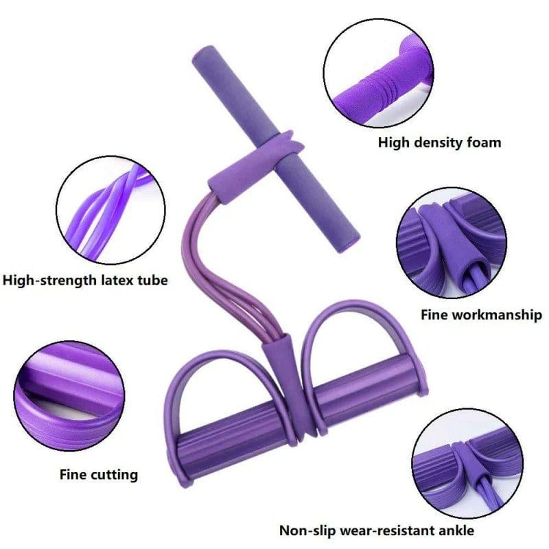 Tummy Trimmer | Foot Pedal Resistance Band | Elastic Sit-Up Pull Rope | Fitness & Yoga Trainer | Random Colors - Image 2
