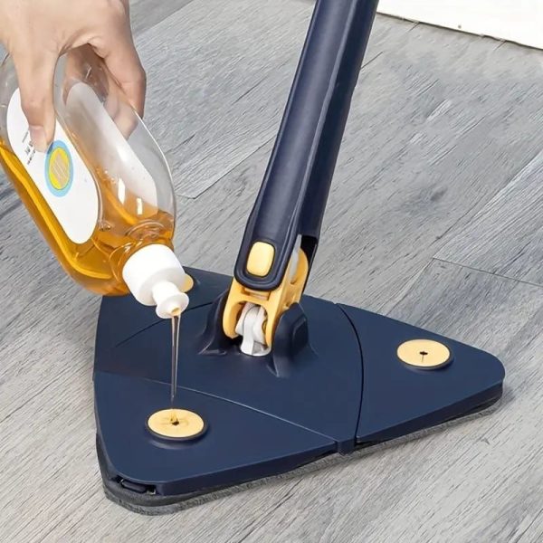 360° Twist Rotatable Triangle Mop with Long Handle Auto Squeeze Design for Floor, Wall, and Ceiling Cleaning - Image 5