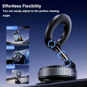 Foldable Magnetic Car Phone Holder | 360° Rotating Suction Mount, Universal