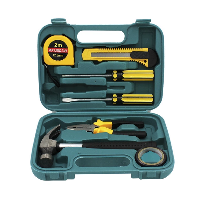 8 PCS Professional Tool Set with Storage Box | YL-8009A Model | Durable Home Repair & DIY Toolkit | Organized Plastic Storage Box - Image 2