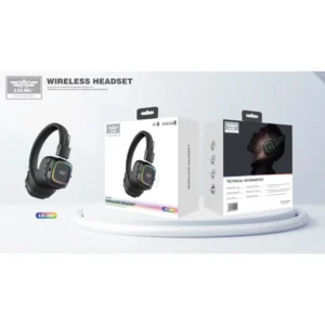 Lelisu LS-258 Wireless Stereo Headphones | Bluetooth 5.4 Over-Ear Headset with Type-C Charging & LED Lights