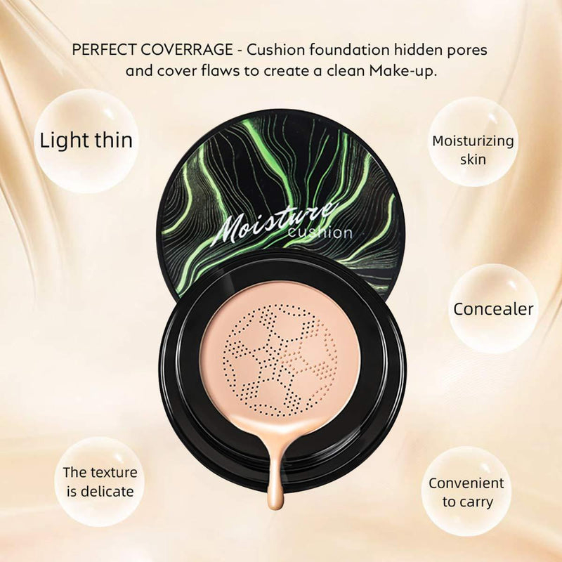 SUNISA 3-in-1 Air Cushion CC & BB Cream | Waterproof Moisturizing Foundation with Sponge - Image 2