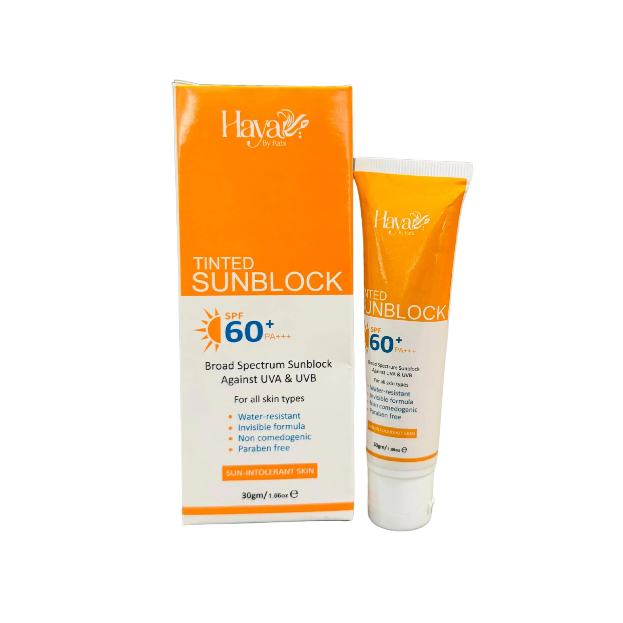 Haya Tinted Sunblock SPF 60+ | Natural Tint | Broad Spectrum UV Protection | Lightweight & Non-Greasy - Image 3