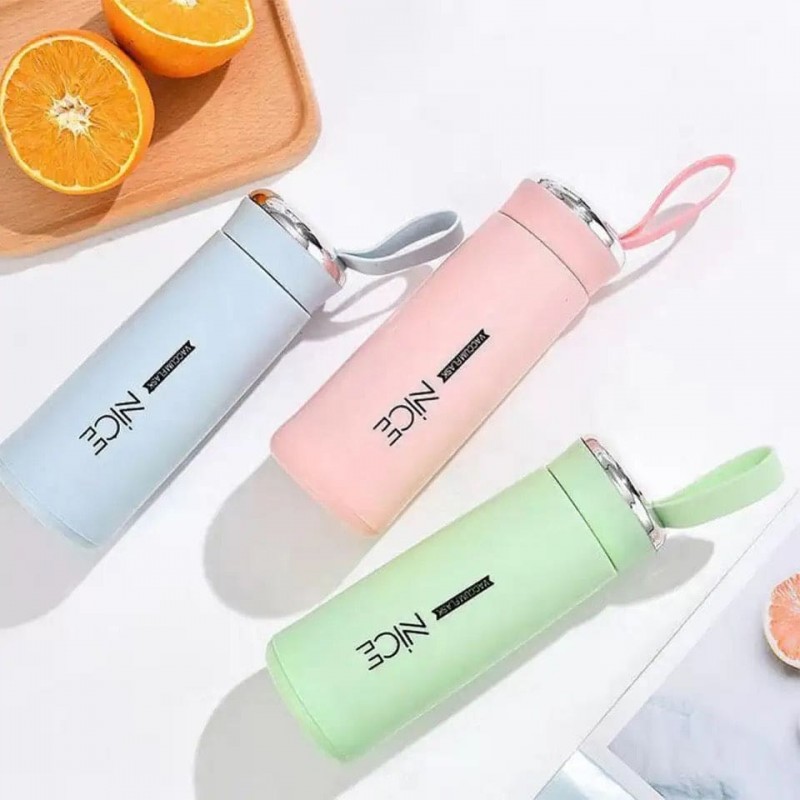 Nice Bottle | 400ml Mini Flask Glass Water Bottle with Vacuum Insulation | Temperature Resistant | Random Colors - Image 5