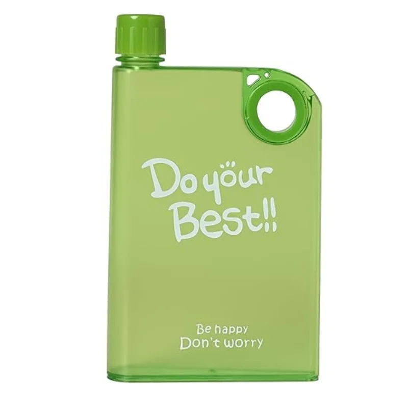 Green Ultra Slim Notebook Style Water Bottle 380ml | Portable Memo Bottle for Travel, School & Office - Image 6