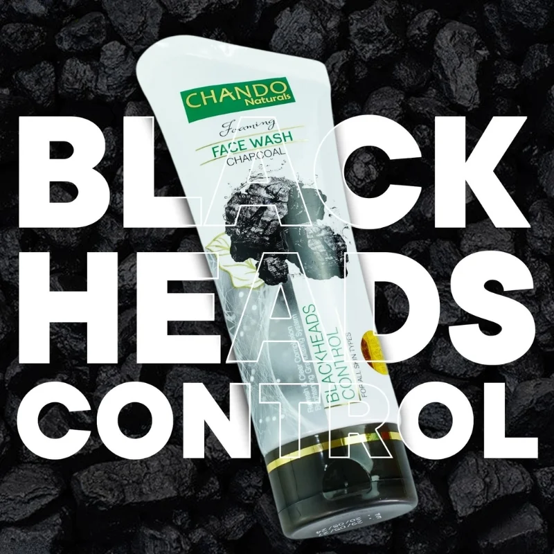 Face Wash | Chando Naturals Charcoal Blackheads Control Face Wash 100ml Daily Cleanser for Oily and Combination Skin - Image 2