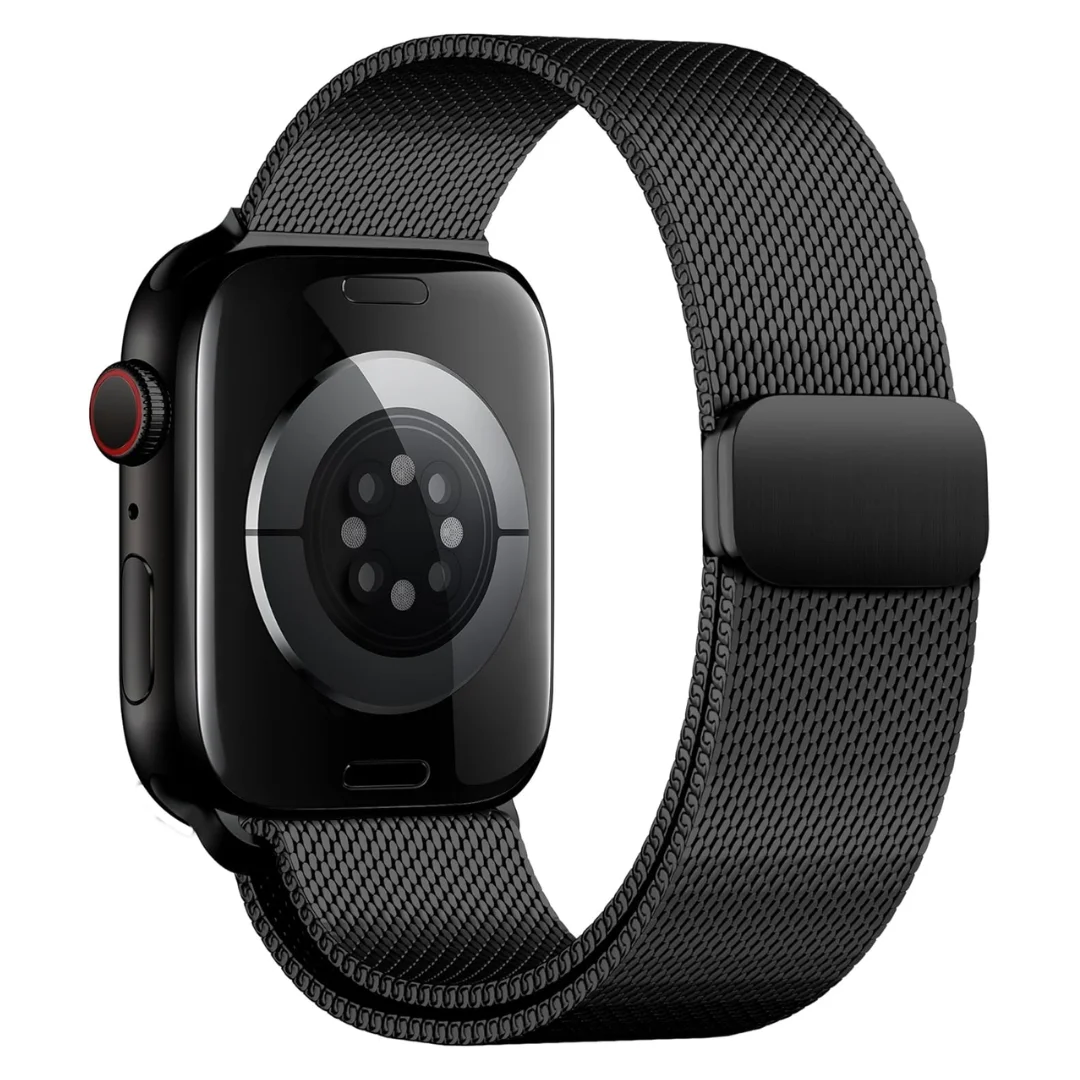 Black | Apple Watch Milanese Magnetic Loop Strap | Stainless Steel Band | 42mm / 44mm / 45mm - Image 4