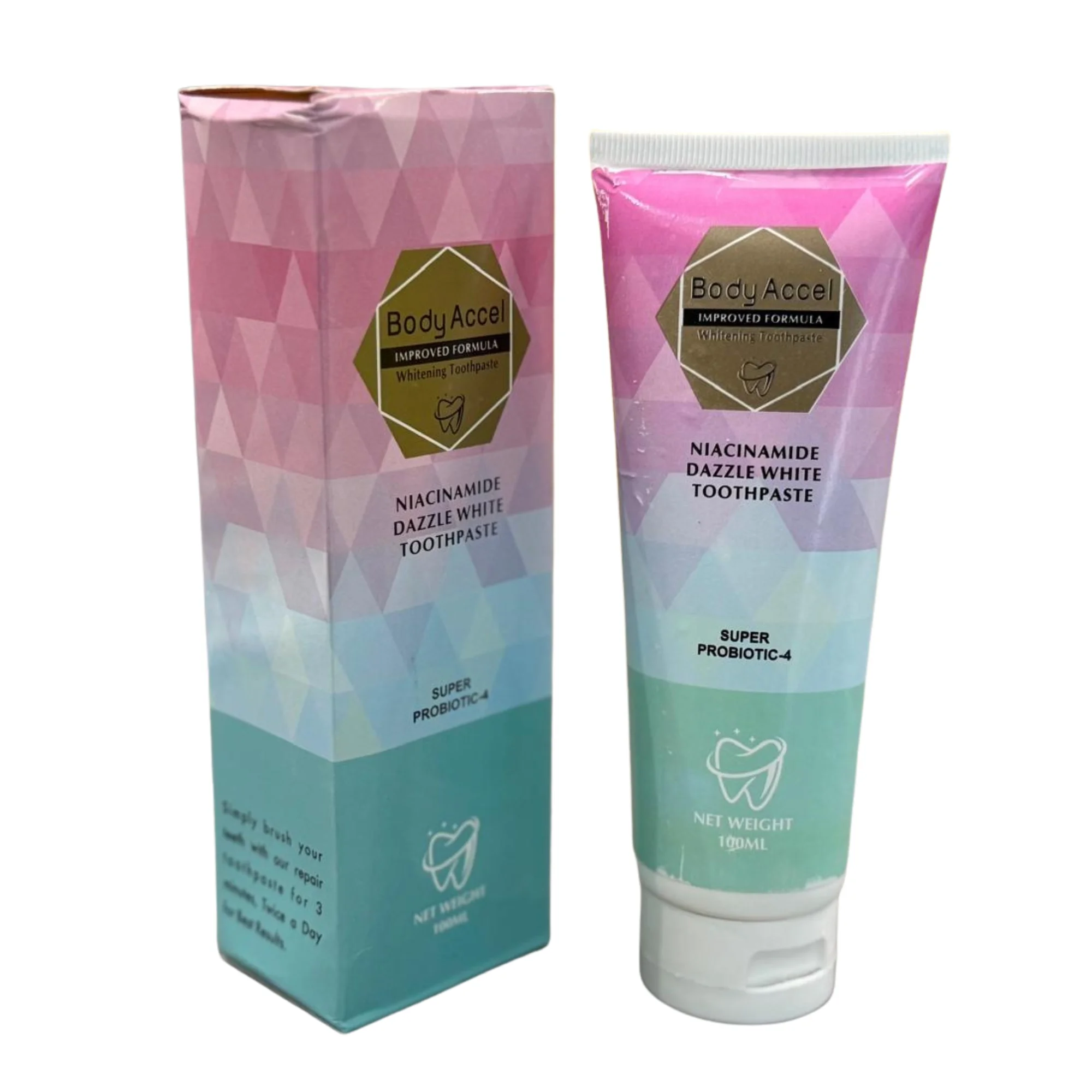 Body Accel Whitening Toothpaste | Advanced Niacinamide Probiotic Formula | 100ml - Image 2