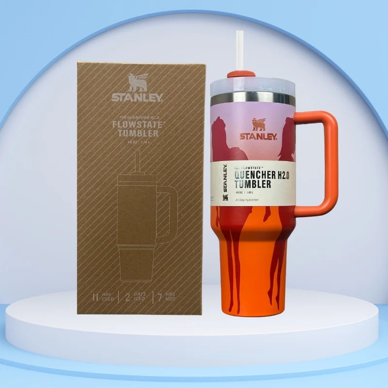 Orange Barbie Stanlay Tumbler | H2.0 Tumbler 1.18L Limited Edition Double Wall Vacuum Insulated - Image 4