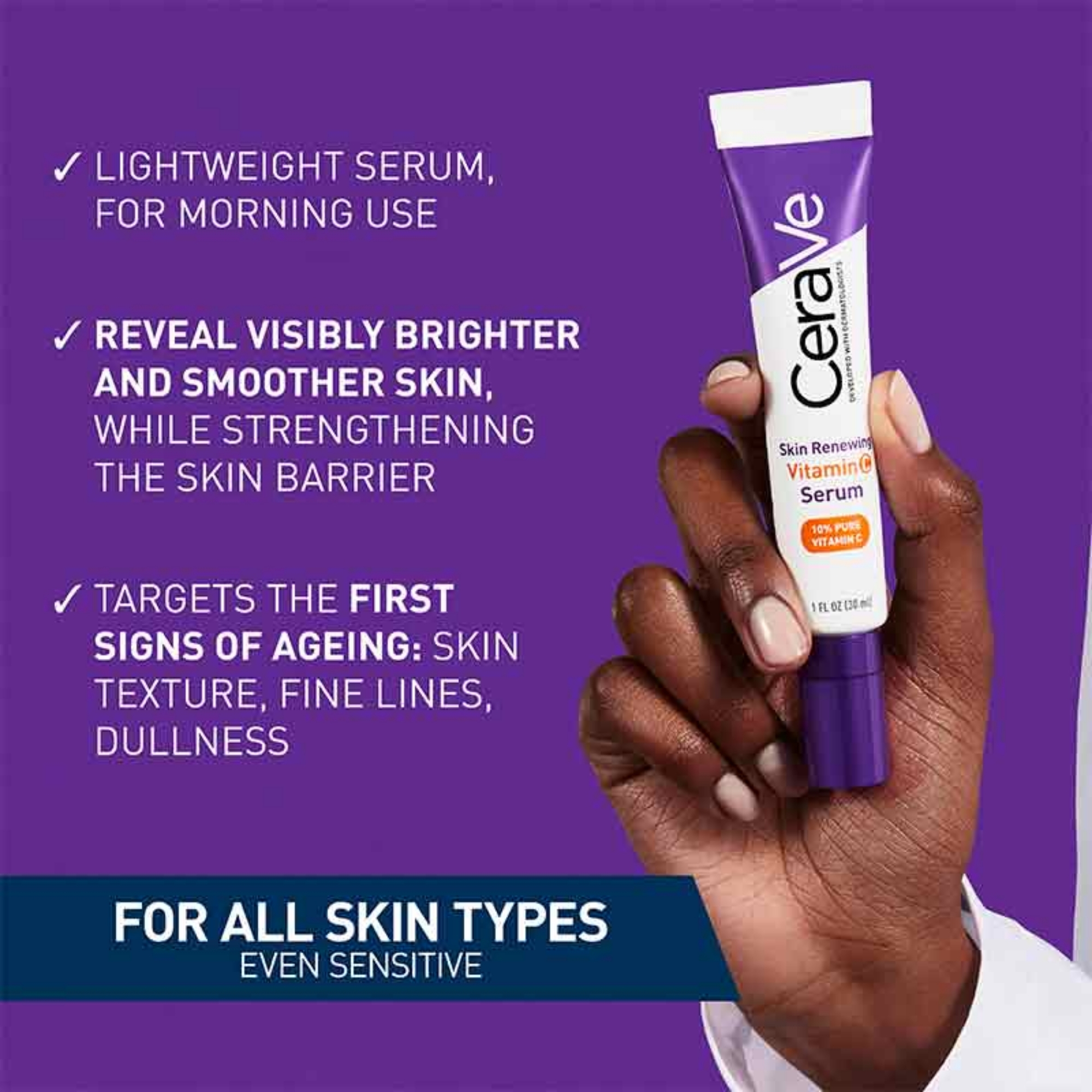 CeraVe Skin Renewing Vitamin C Serum 30ml | Brightening, Anti-Aging & Hydrating - Image 6