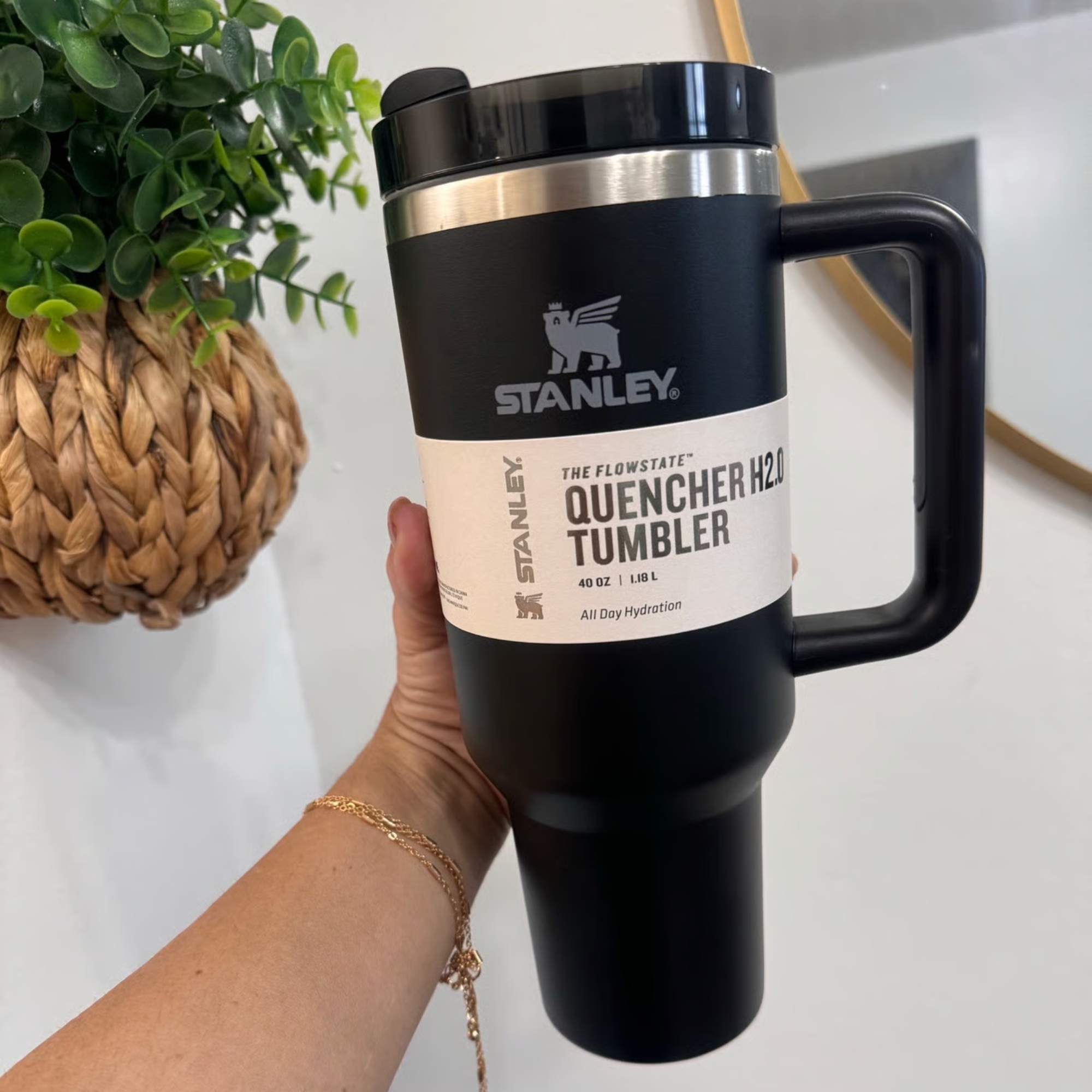 Black Stanley 40 Oz Stainless Steel Tumbler | Leak-Proof Vacuum Insulated Travel Mug | Hot & Cold - Image 6