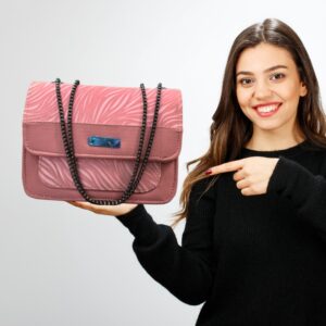 Luxury Women’s Shoulder Bag in Pink Faux Leather for Casual, Work, and Formal Use
