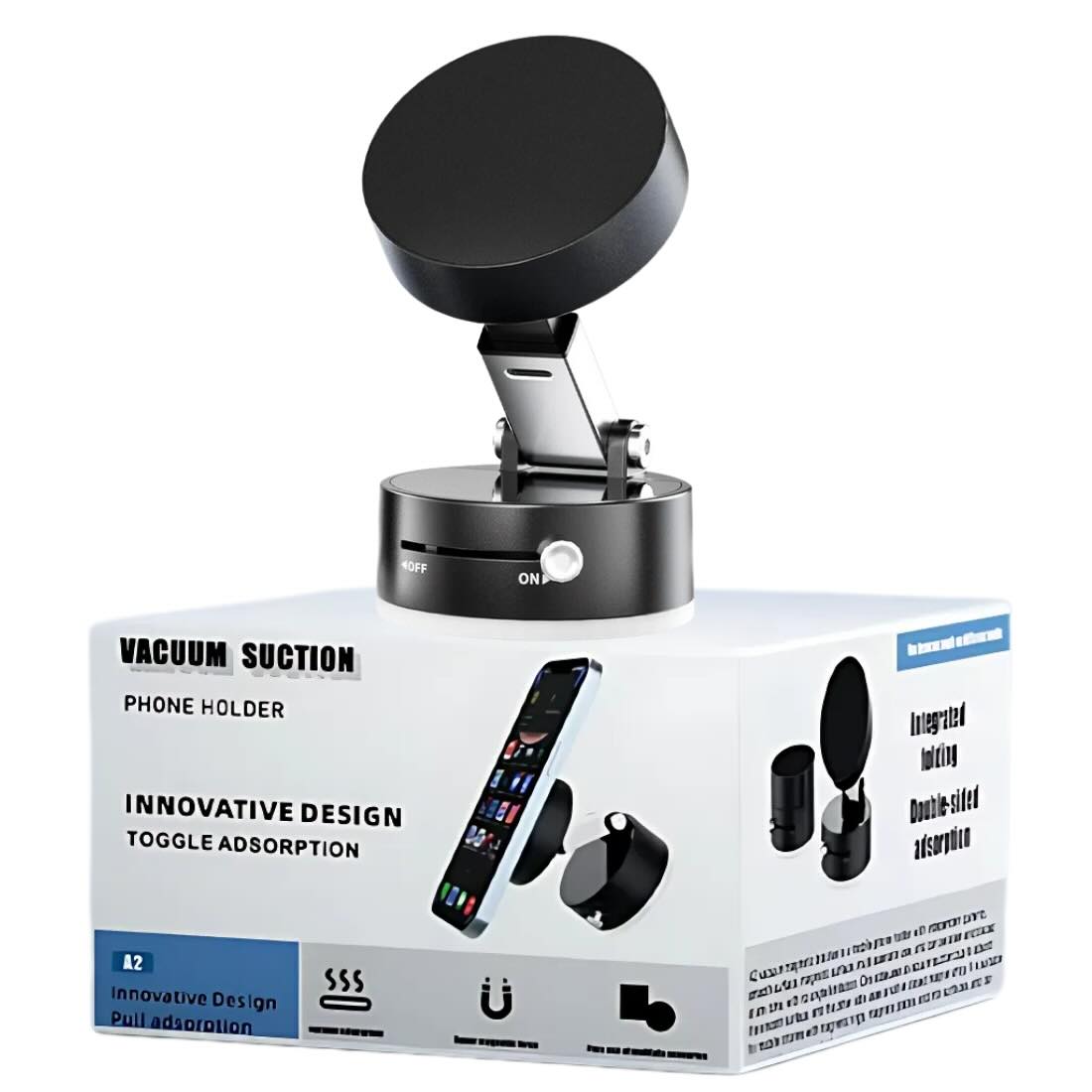 Magnetic Wireless Phone Holder with Foldable Suction Grip for Secure Mounting - Image 6