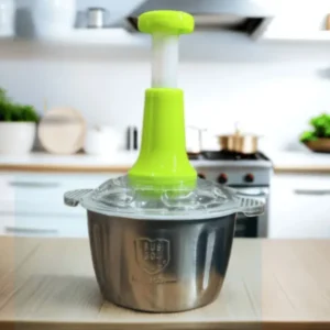2L Manual Food Chopper | Stainless Steel Bowl & 4 Sharp Blades