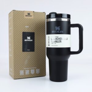 Black Stanley 40 Oz Stainless Steel Tumbler | Leak-Proof Vacuum Insulated Travel Mug | Hot & Cold
