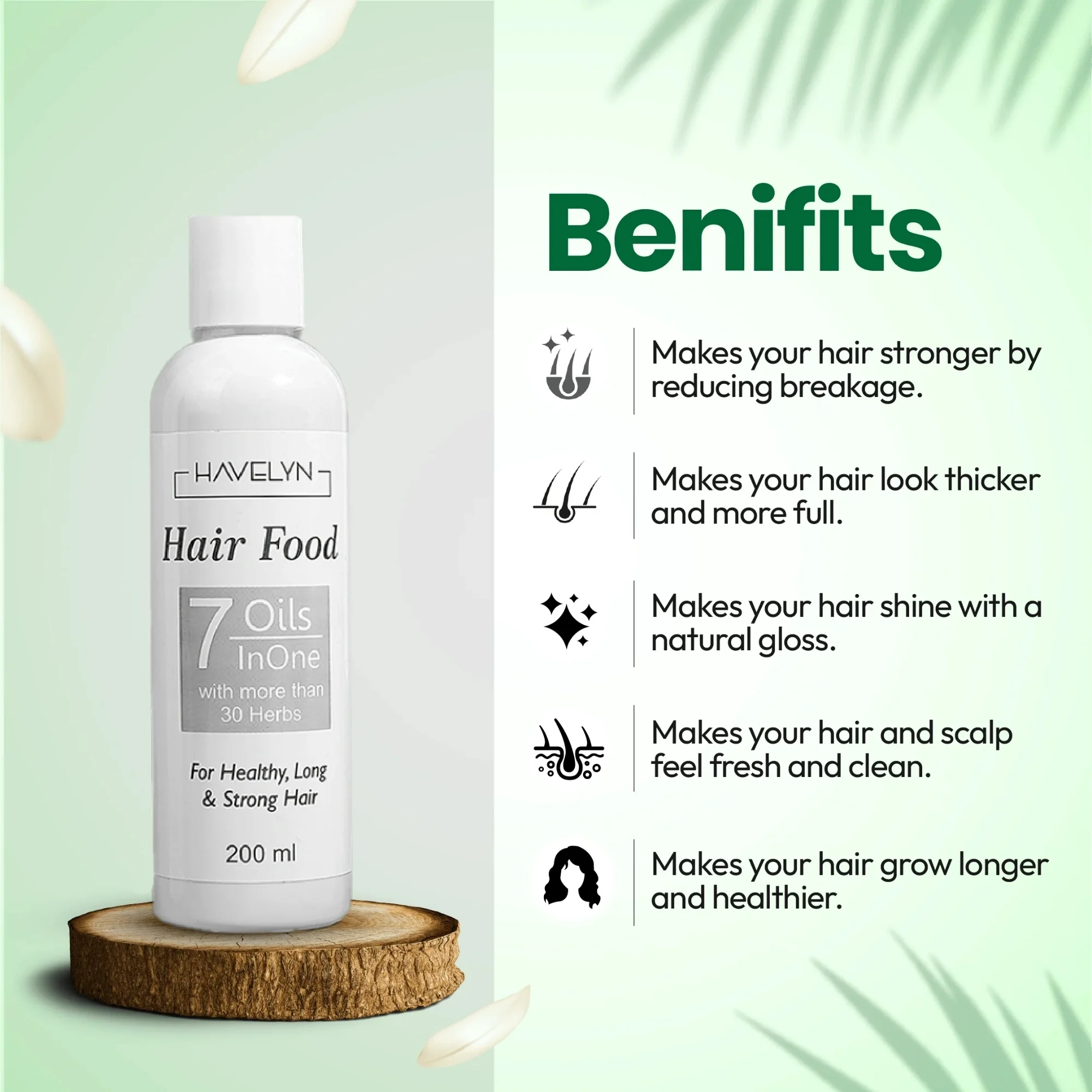 Havelyn Hair Food Oil 200ml | 7 Oils & 30+ Herbal Extracts for Strong & Healthy Hair - Image 9