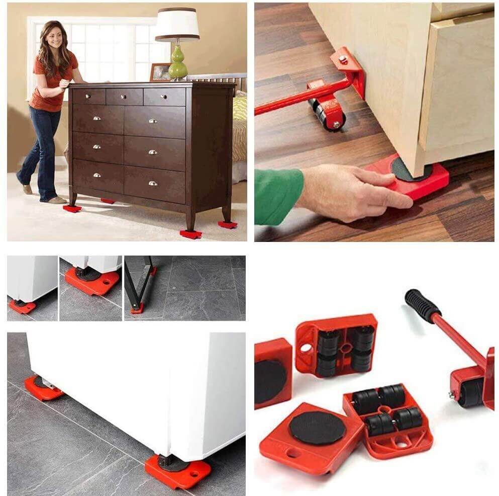 5-in-1 Heavy Furniture Mover Tool Set with Lifter & 360° Rollers - Image 7