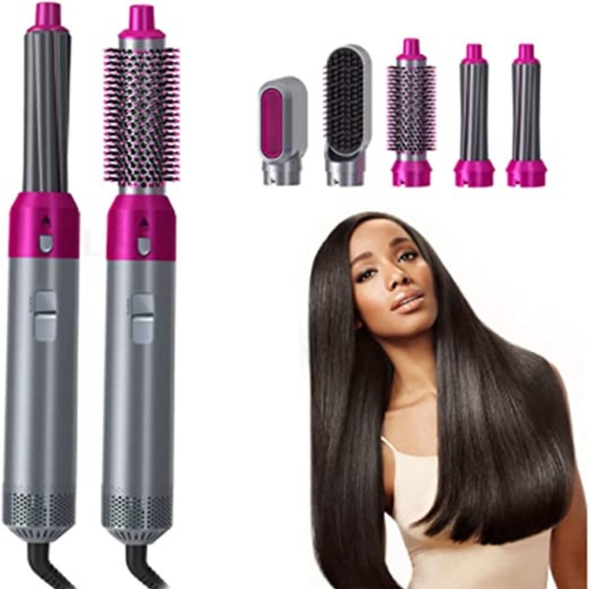 5-in-1 Electric Hair Dryer Brush Kit | Blow Dryer, Straightener, Curler & Volumizer Styling Tool - Image 6