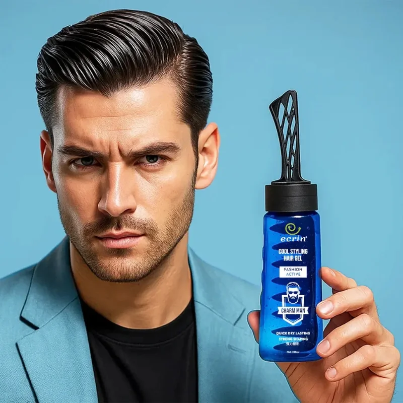 ECRIN Cool Styling Hair Gel 280ml with Active Collagen Strong Hold & Cool Fresh Effect - Image 4