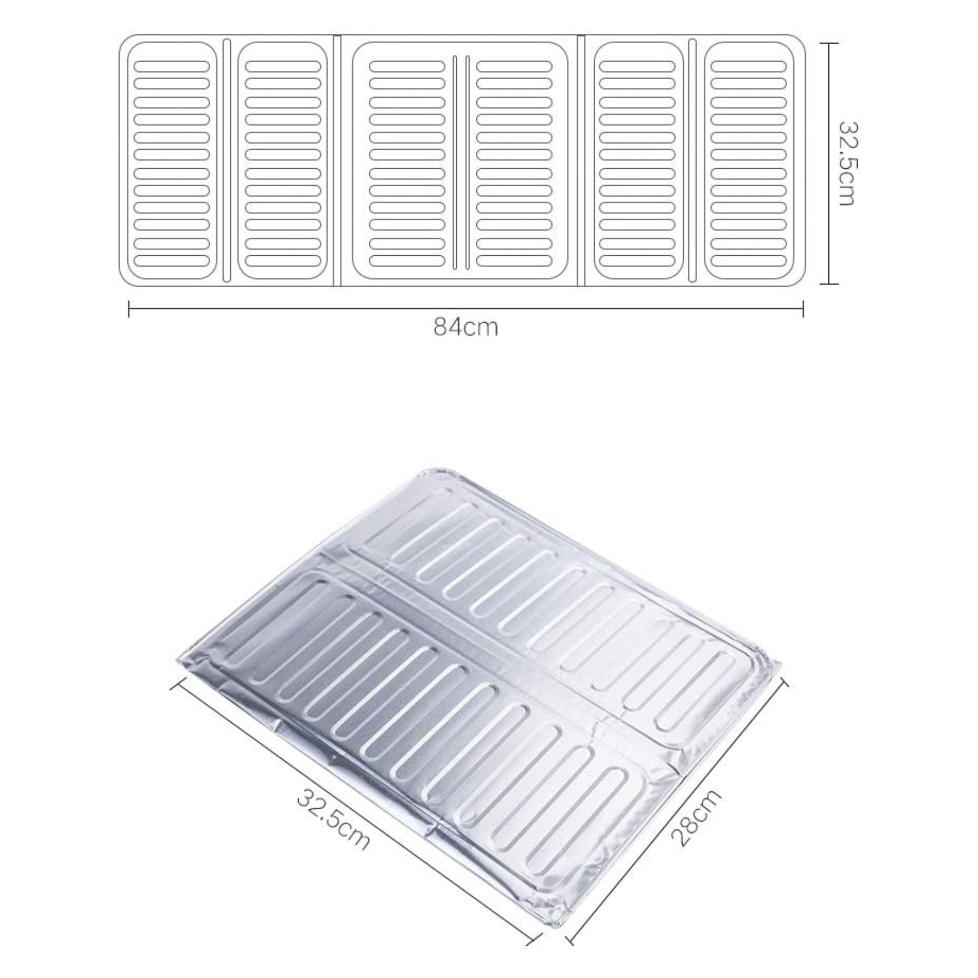 3-Sided Oil Proof Aluminum Foil Splatter Guard | Foldable Heat Insulation for Kitchen Stove | Silver - Image 6