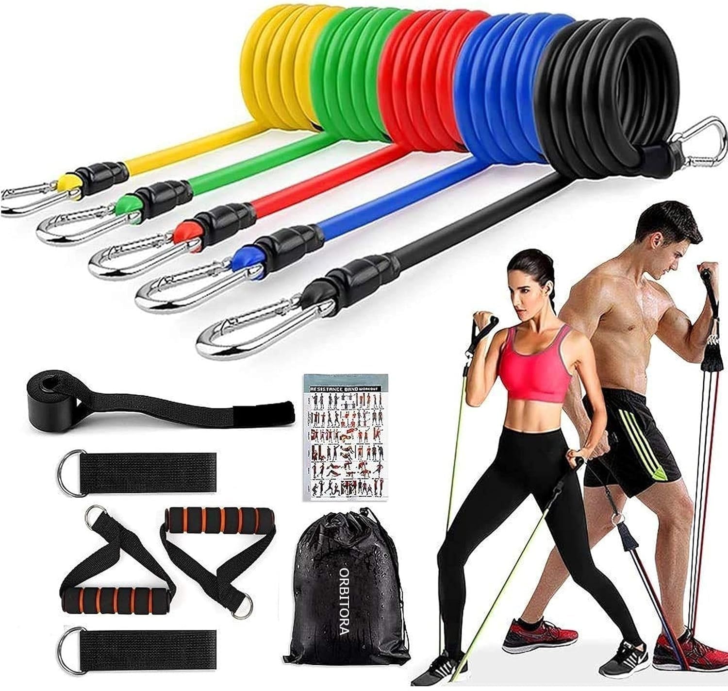 Gym Belt with Box | 5-in-1 Power Exercise Resistance Band Set | Adjustable Fitness Equipment for All - Image 6