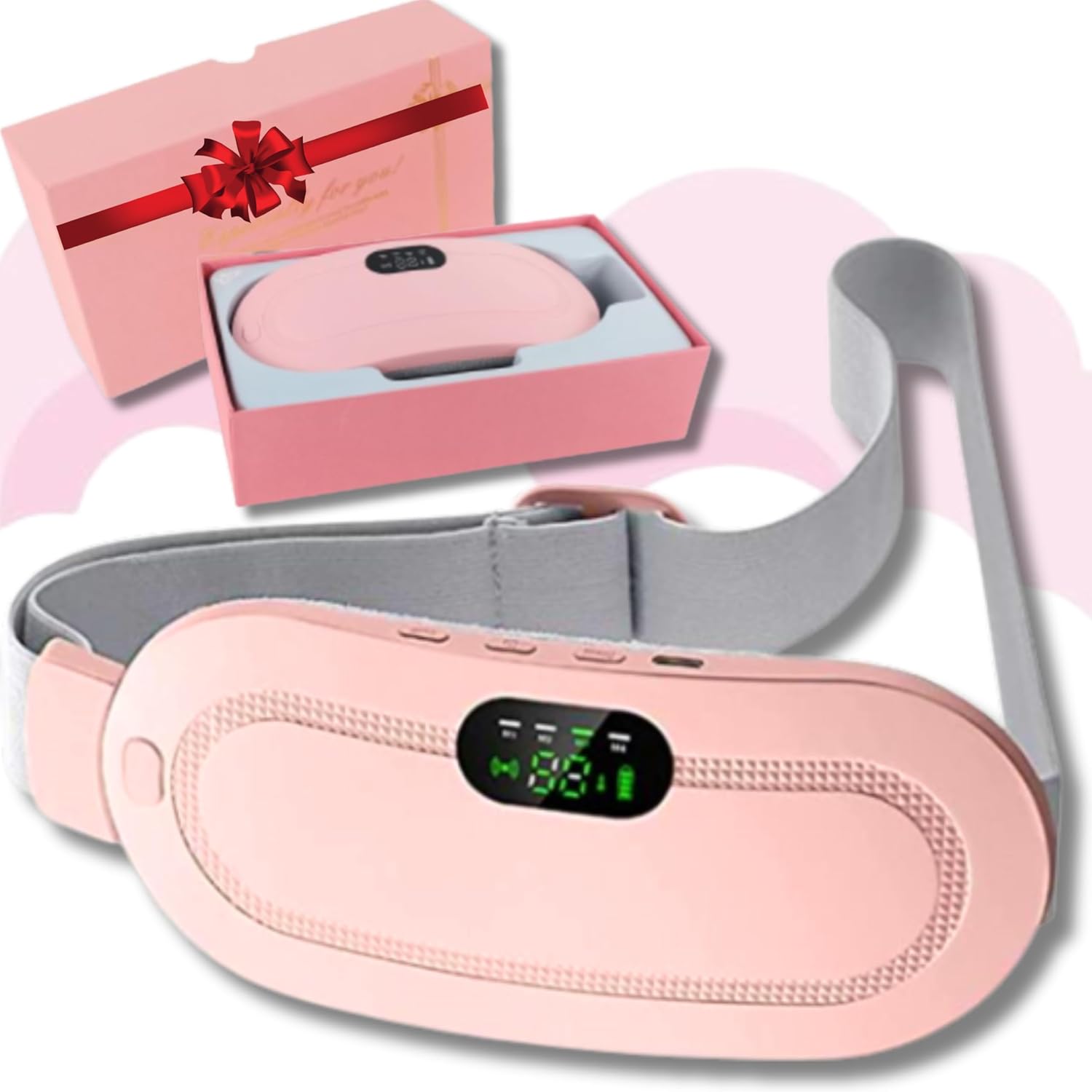 Digital Period Heating Pad & Vibrating Belt | 3 Heat Levels, 4 Massage Modes | Fast Relief for Menstrual Cramps - Image 6