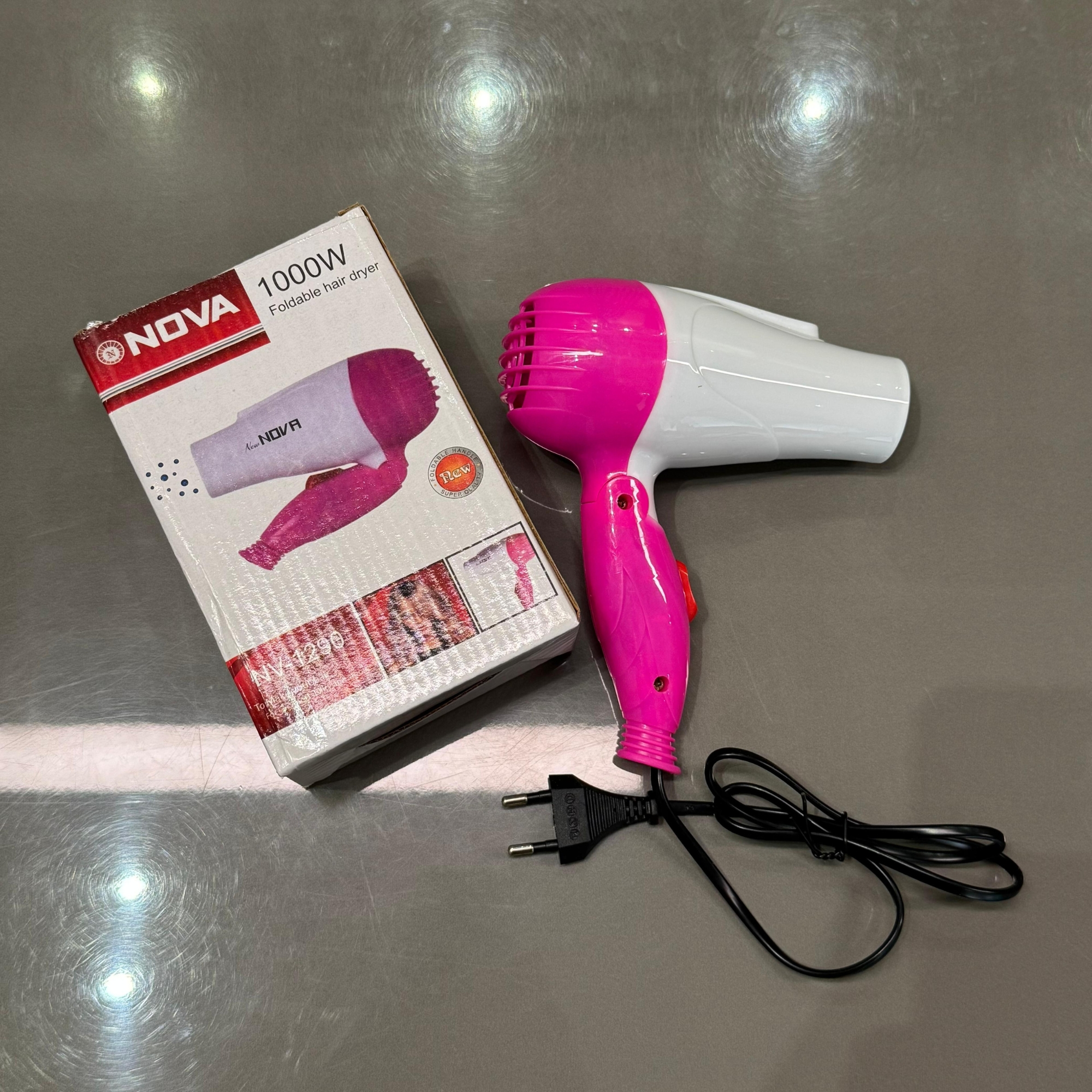 Nova NV-1290 Foldable Hair Dryer | 1000W Hot Air Styling & Quick Drying Machine - Image 3