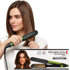 REMINGTON S-515 Hair Straightener & Curler | Deep Keratin Fixing | Deneliss Titanium | Adjustable Temperature | For All Hair Types