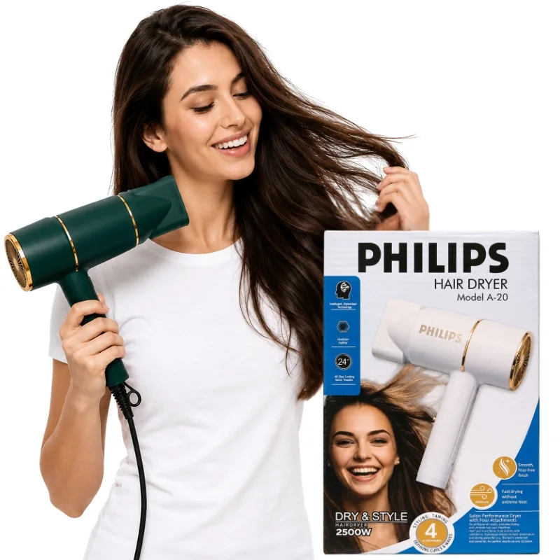 PHILIPS A-20 Hair Dryer | 2500W Salon Performance Hair Dryer | Intelligent Style Adapt Technology | Negative Ions - Image 4