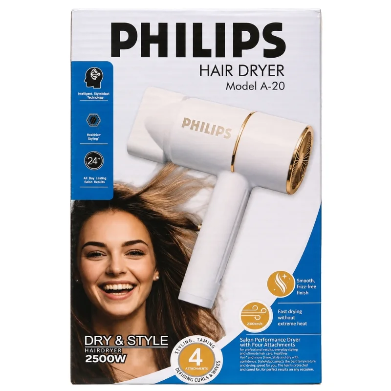 PHILIPS A-20 Hair Dryer | 2500W Salon Performance Hair Dryer | Intelligent Style Adapt Technology | Negative Ions - Image 5