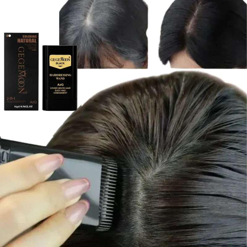 Black Temporary Hair Color Stick | Long-Lasting Gray Coverage Hair Touch-Up Wand | Compact Size | 20g
