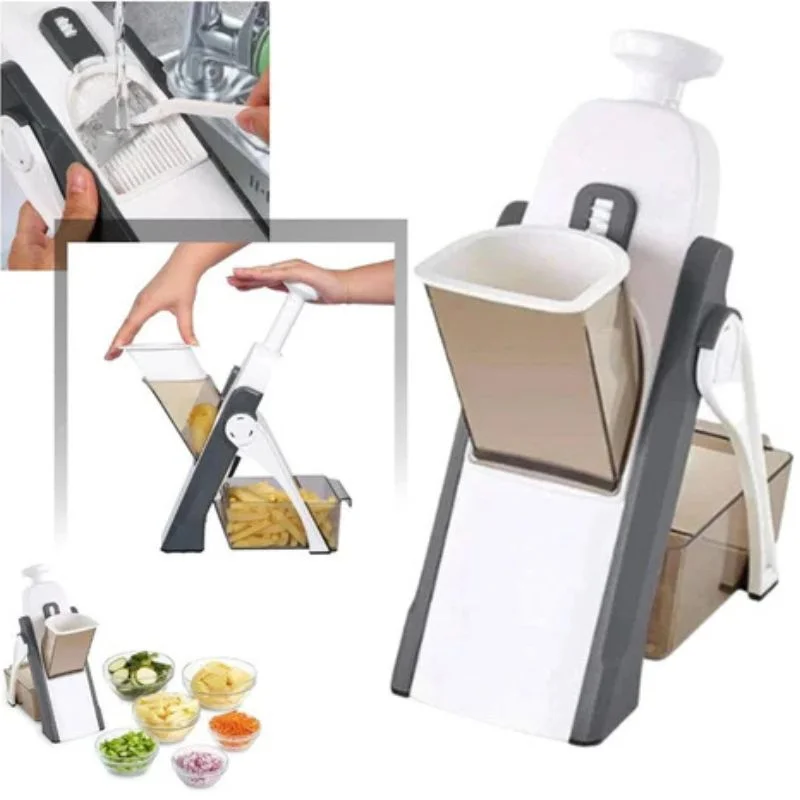 Brava Spring Vegetable Slicer Chopper | Manual Mandoline Cutter / Grinder | Multi-Function Fruit & Vegetable Slicer - Image 3