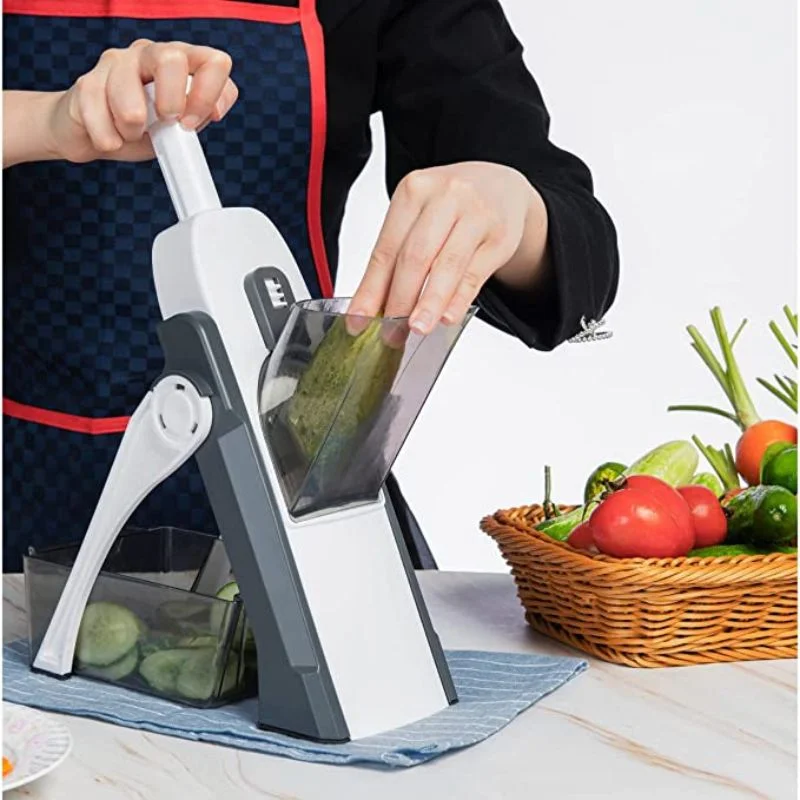Brava Spring Vegetable Slicer Chopper | Manual Mandoline Cutter / Grinder | Multi-Function Fruit & Vegetable Slicer - Image 5