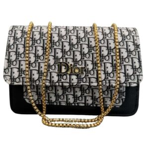 Black | Dior Oblique Canvas & Leather Flap Clutch | Luxury Designer Handbag for Women