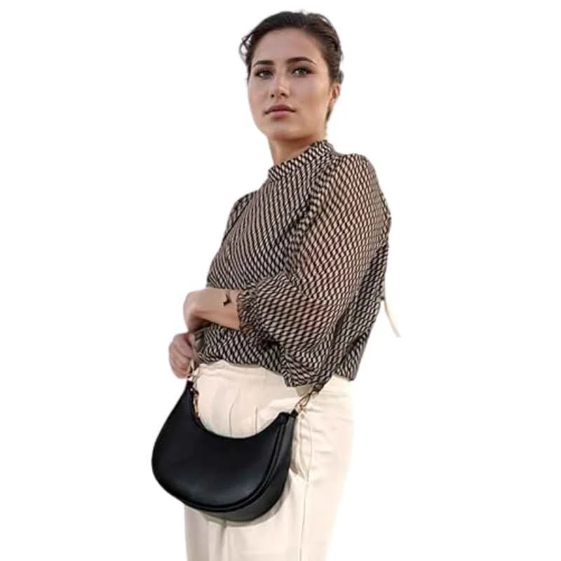 Black Luxury Fashion Hand Bag for Girls & Ladies | Stylish Shoulder & Crossbody Bag | Long Strap - Image 6