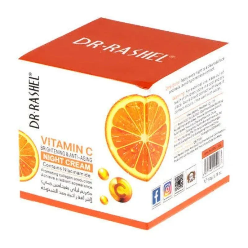 Dr. Rashel Vitamin C Brightening & Anti-Aging NIGHT Cream | Deep Repair & Skin Renewal Moisturizer (50 g) | Imported - Image 3