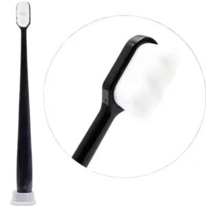 Nano Toothbrush with Travel Case | Ultra Soft Micro-Nano Bristles | For Sensitive Gums, Adults & Kids | Black