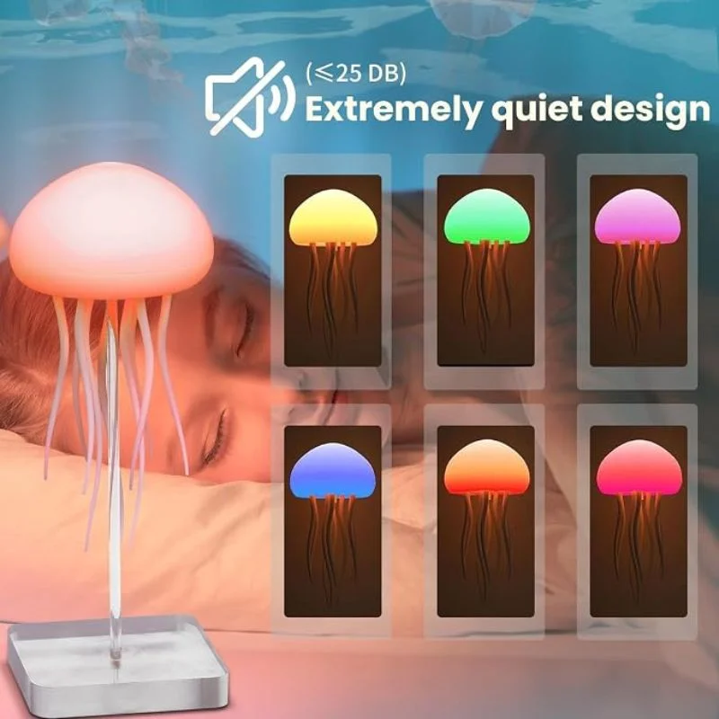 LED Jellyfish Lamp RGB Mood Light | Voice Control Fantasy Jellyfish Night Light | Decorative Bedroom & Living Room Lighting - Image 2