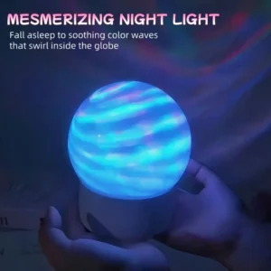 2-in-1 Ocean Wave Projector Light & Northern Aurora Lamp | 16 Colors RGB Night Light Projector | Bedroom Mood Lamp