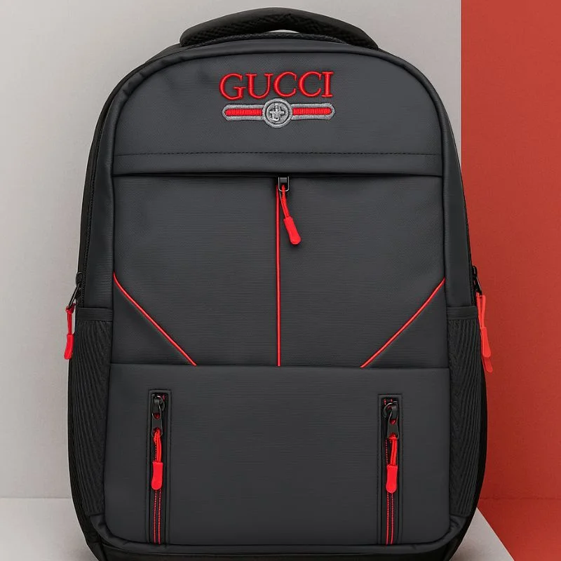 Multi-Functional Travel Backpack | Business Daypack with Laptop Compartment | Black & Red - Image 4