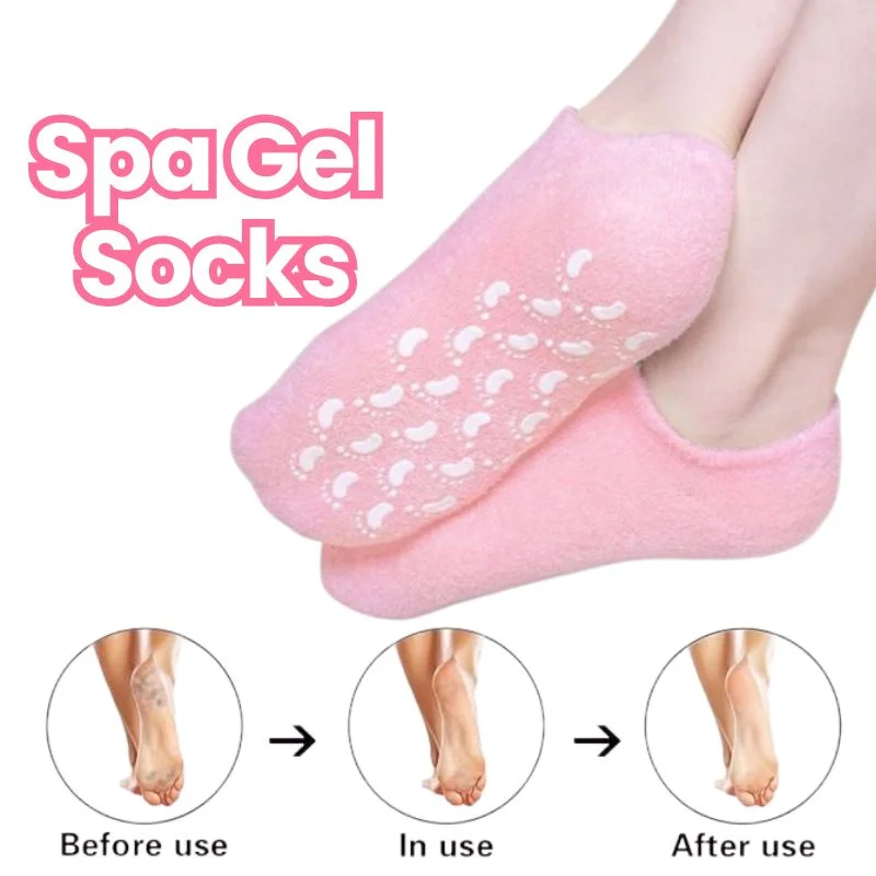 Reusable Silicone Spa Gel Socks for Dry Feet & Cracked Heels | Intensive Moisturizing Overnight Foot Care - Image 4
