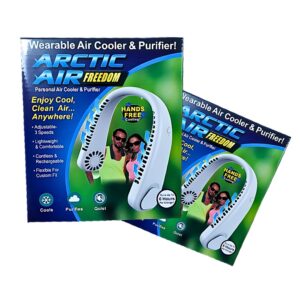Arctic Air Freedom Wearable Neck Fan & Air Purifier | USB Rechargeable 3-Speed Personal Cooler for Indoor Outdoor Travel