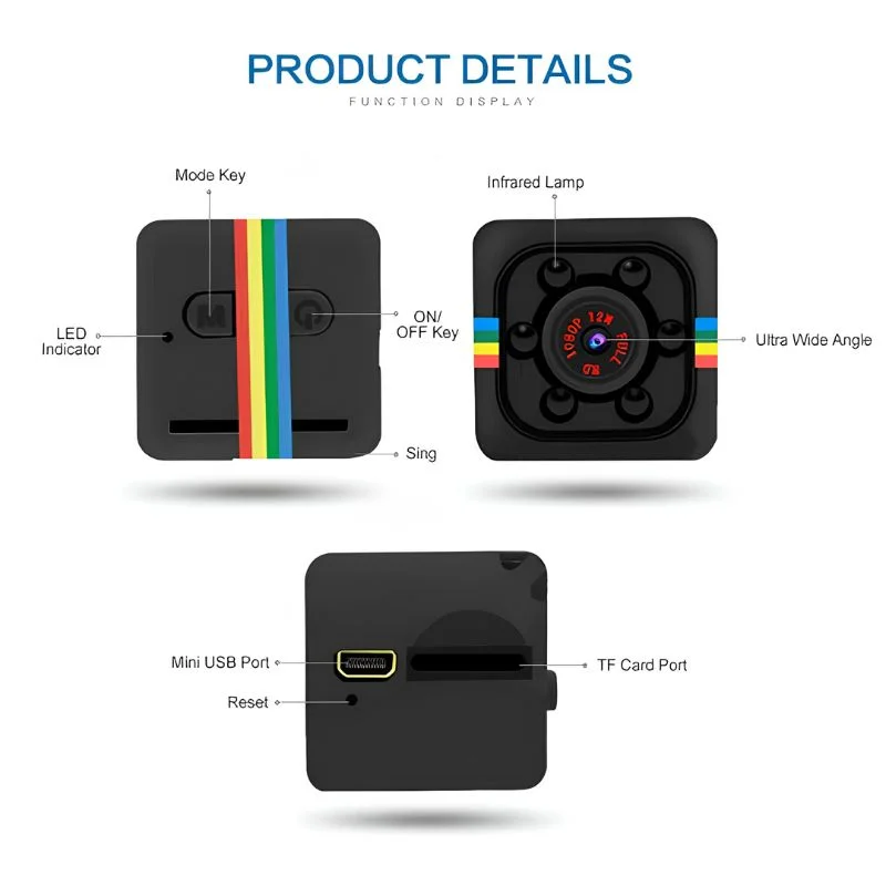 SQ11 Mini Camera HD 1080P | Night Vision Motion Detection DVR Camcorder - Image 3