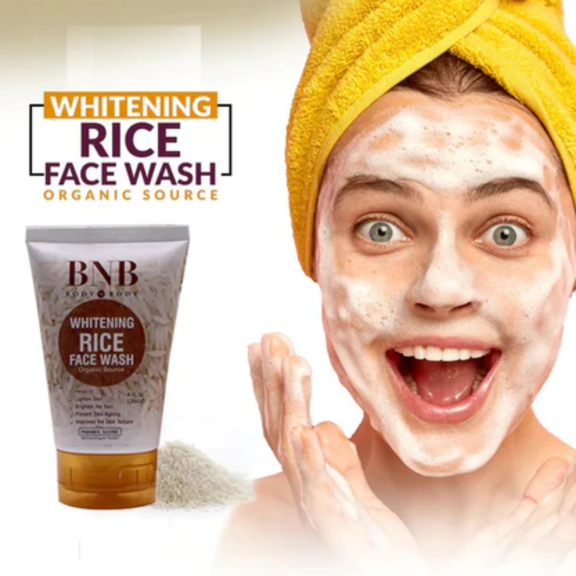 BNB Rice Extract Bright & Glow Facial Kit | 3-in-1 Whitening, Brightening & Hydrating Skincare - Image 6