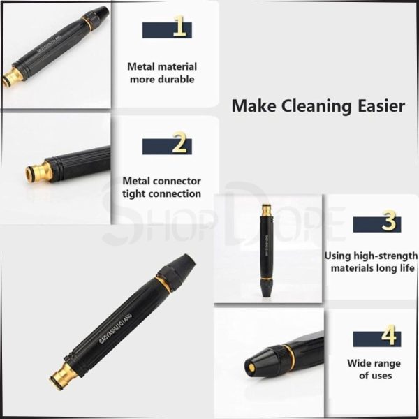 Metal High-Pressure Adjustable Nozzle Water Spray Gun | Heavy-Duty Brass Hose Sprayer for Cleaning & Watering - Image 3