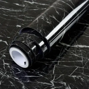 Black & White | Marble Sheet Sticker | 60x200cm | Waterproof Self-Adhesive PVC Wallpaper for Furniture Walls