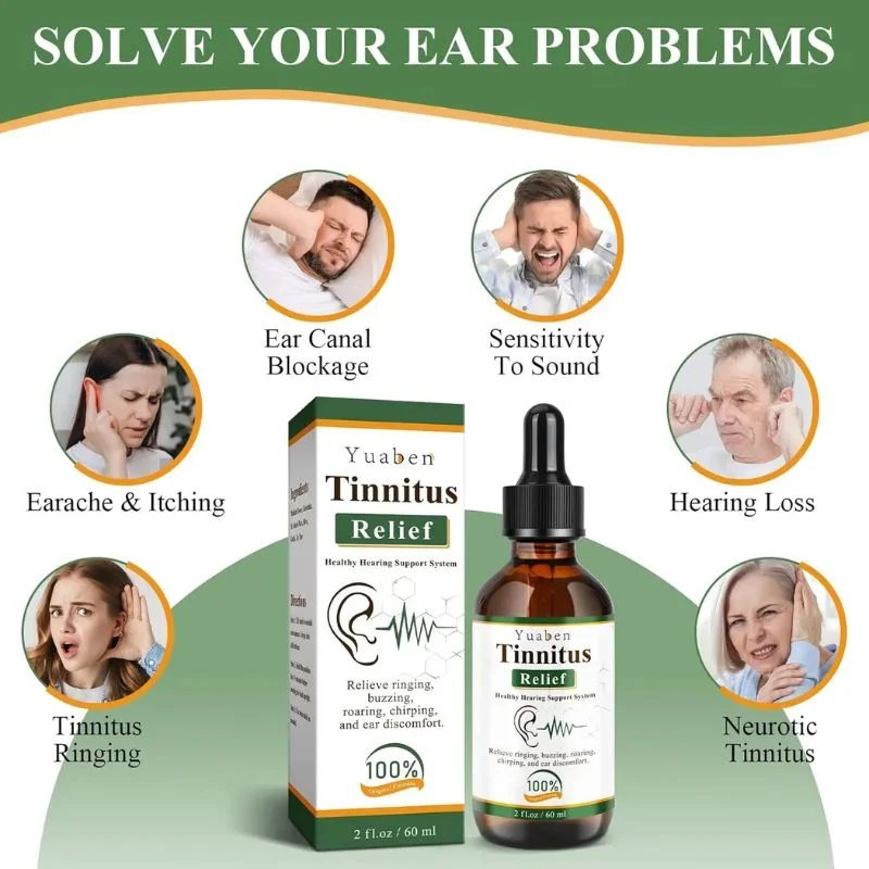 Yuaben Tinnitus Relief Drops | Healthy Hearing Support System | Ear Care Drops for Ringing, Buzzing & Ear Wellness | 60ml - Image 2